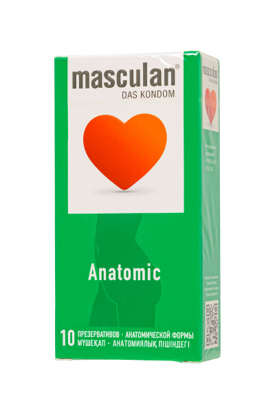 Презервативы masculan Anatomic №10, анатомической формы, 5,3 см, 18,5 см, 10 шт