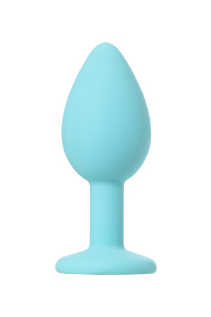 Анальная втулка TODO BY TOYFA BRILLIANT, силикон, голубой, с белым  кристаллом, 7 см, Ø 2,8 см, 26 г